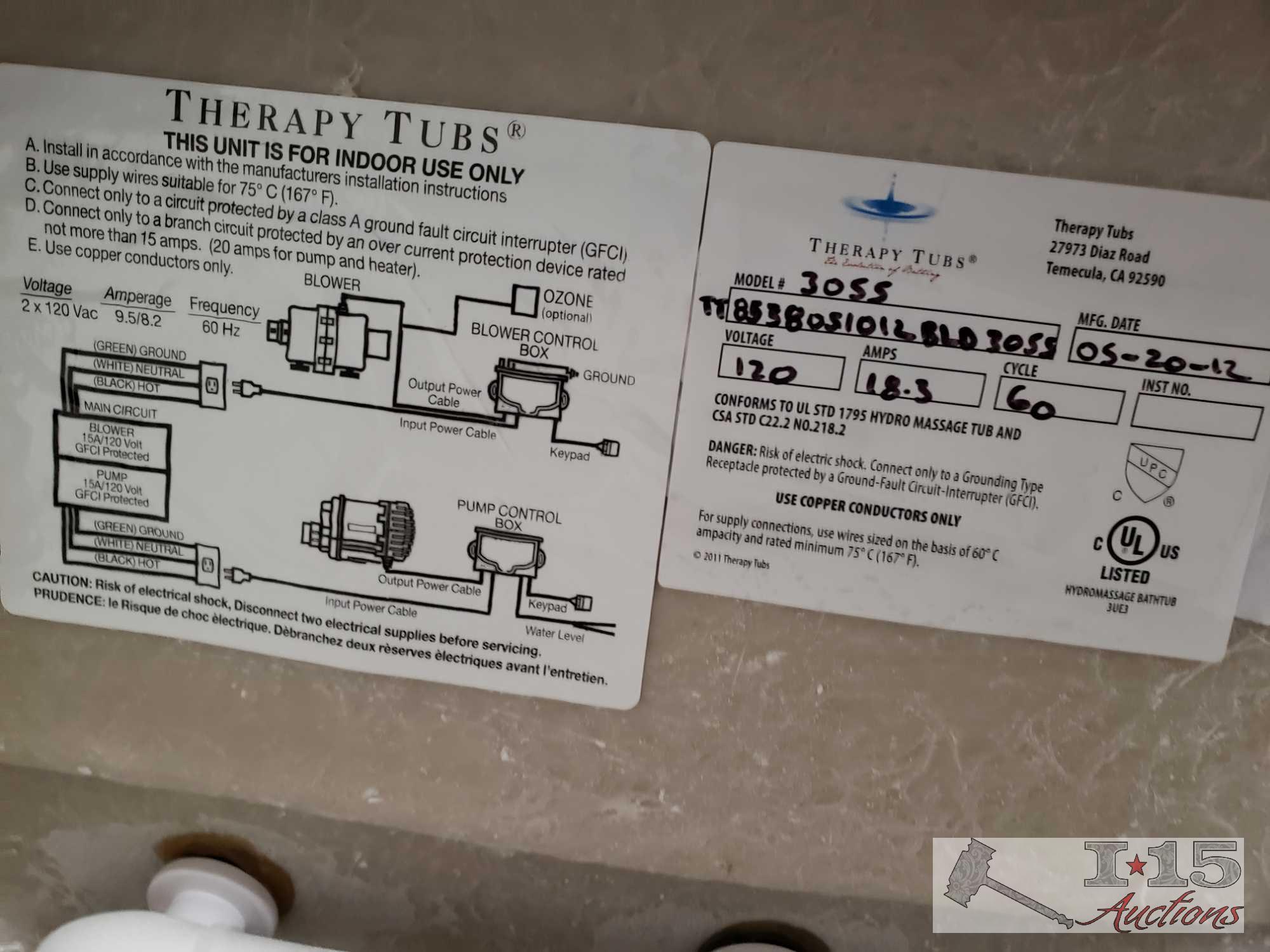 8 Therapy Tubs, Various Models and Sizes