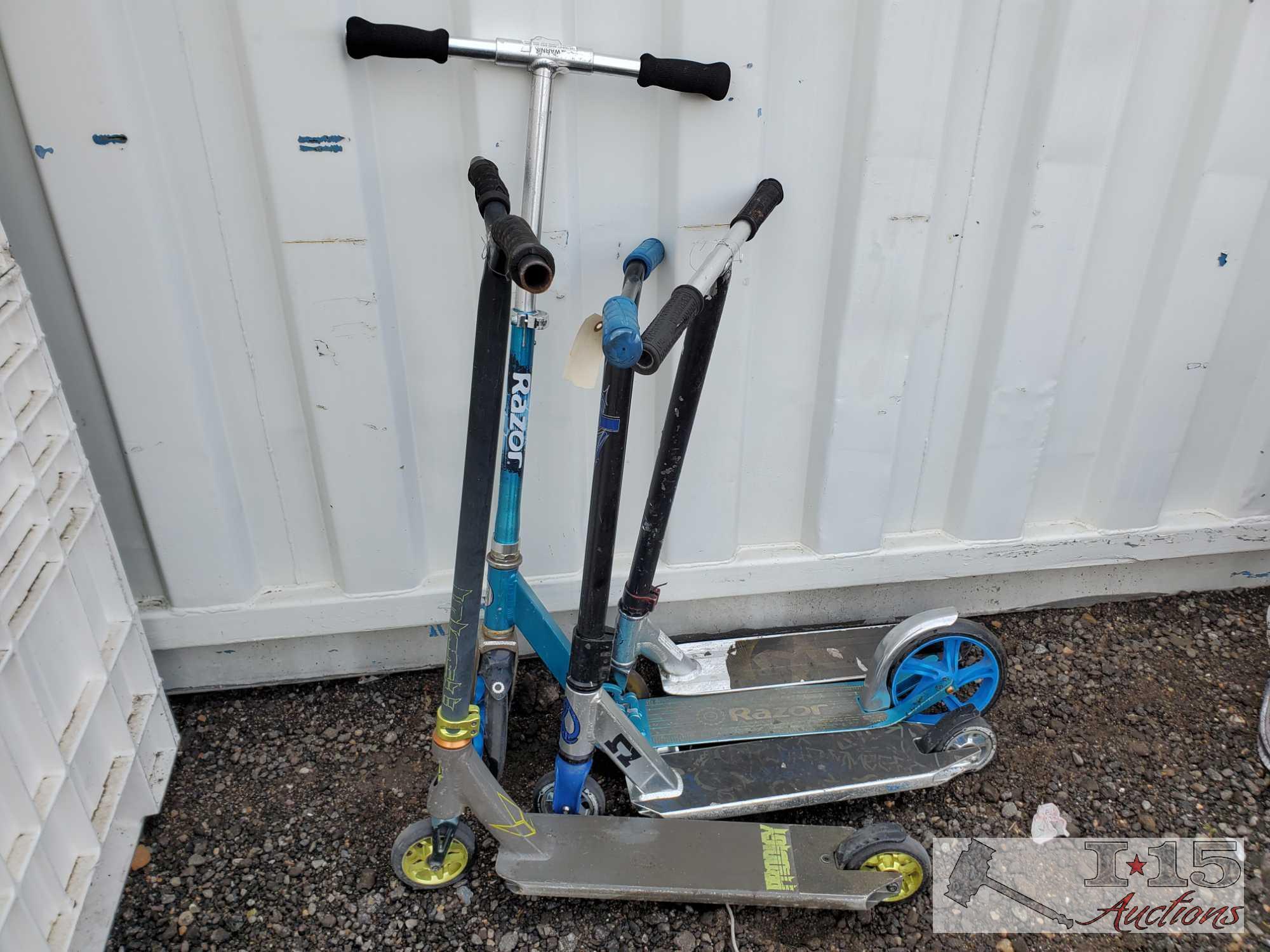 Prodigy, AO and 2 Razor Scooters