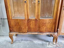 Antique Wood Cabinet w/ Carved Wood Trim