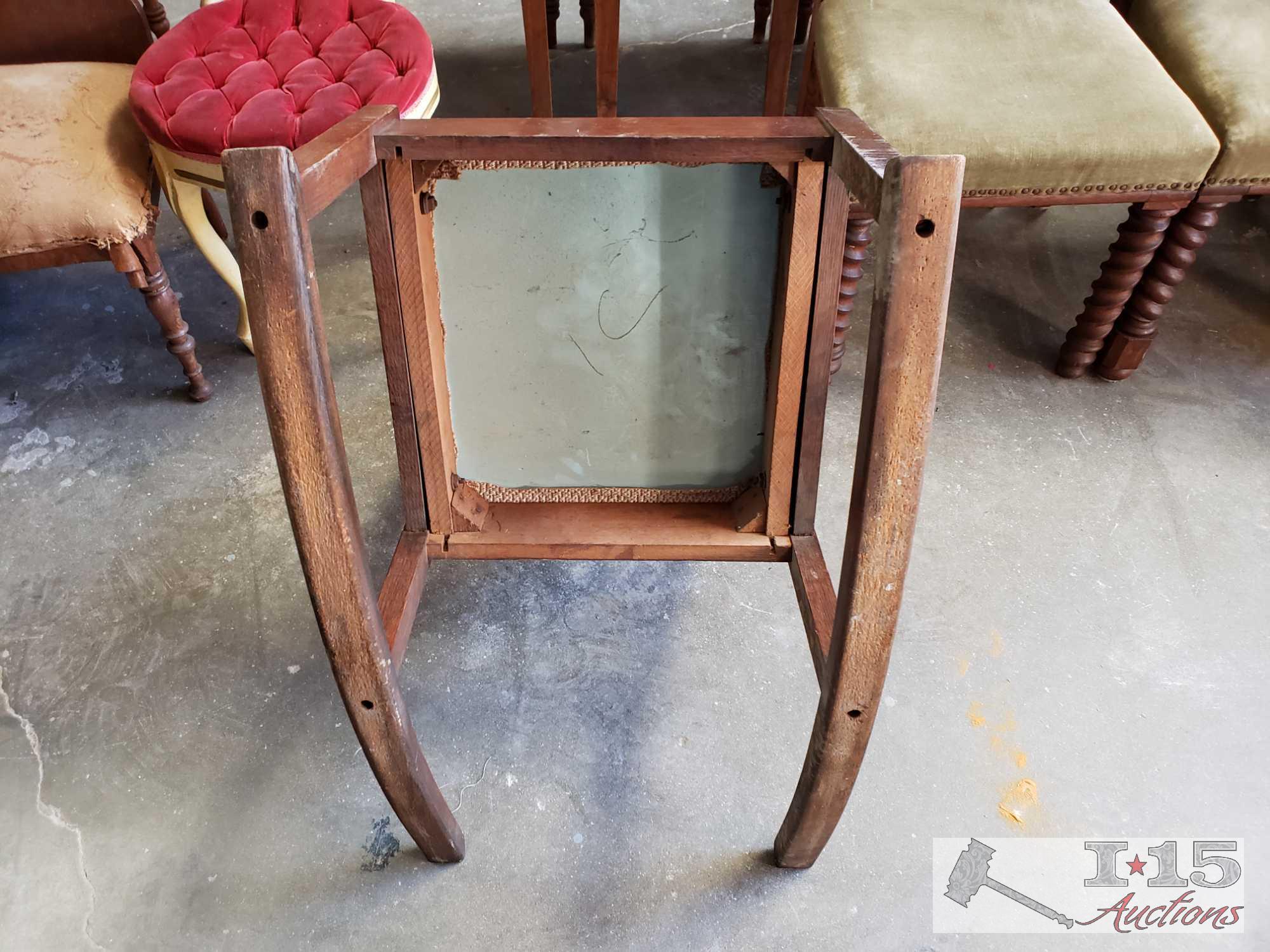 2 Antique Wood Chairs & 1 Antique Rocking Chair