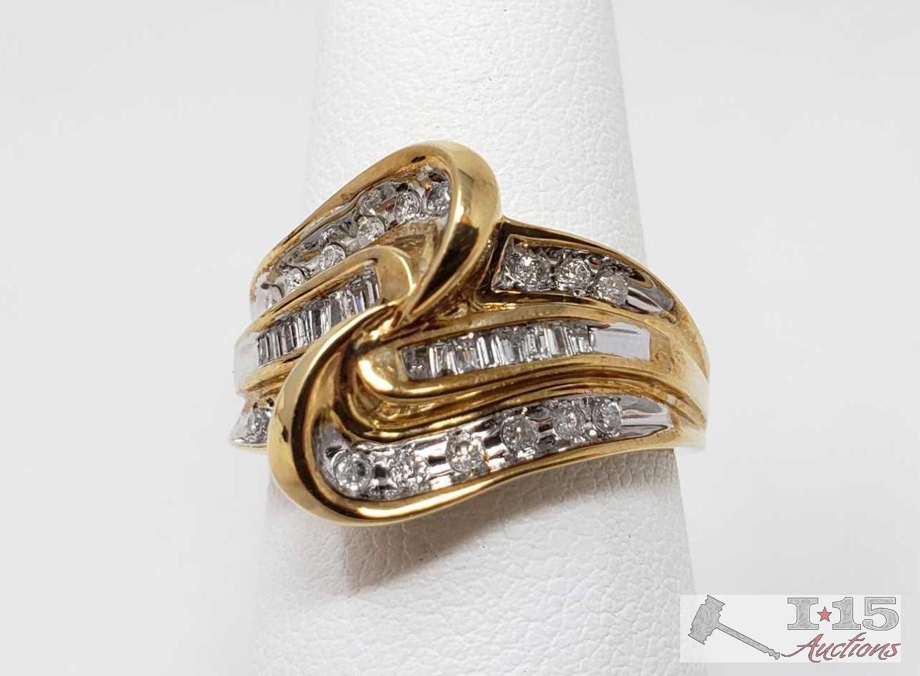 10k Gold Diamond Ring 5.4g