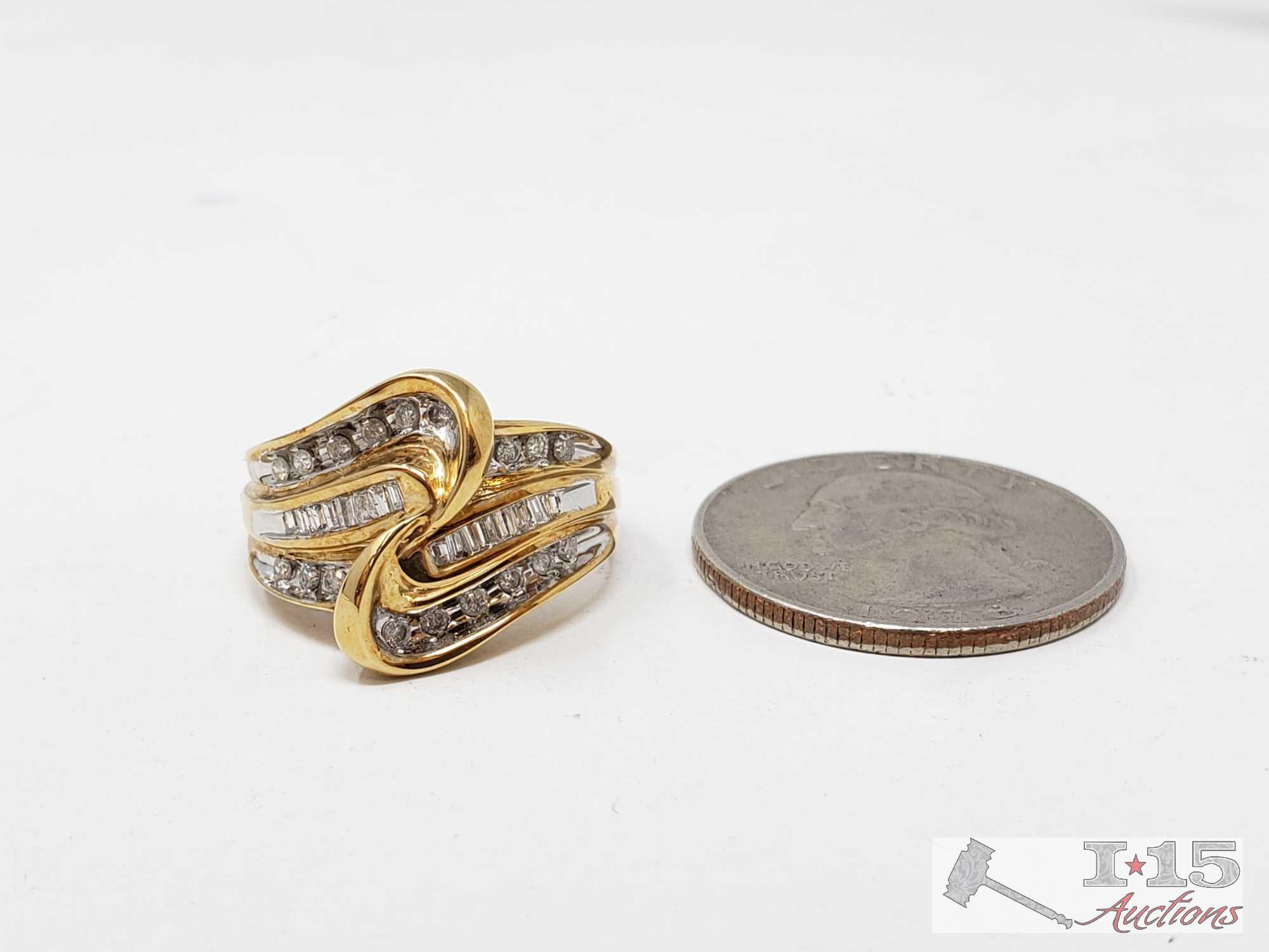 10k Gold Diamond Ring 5.4g
