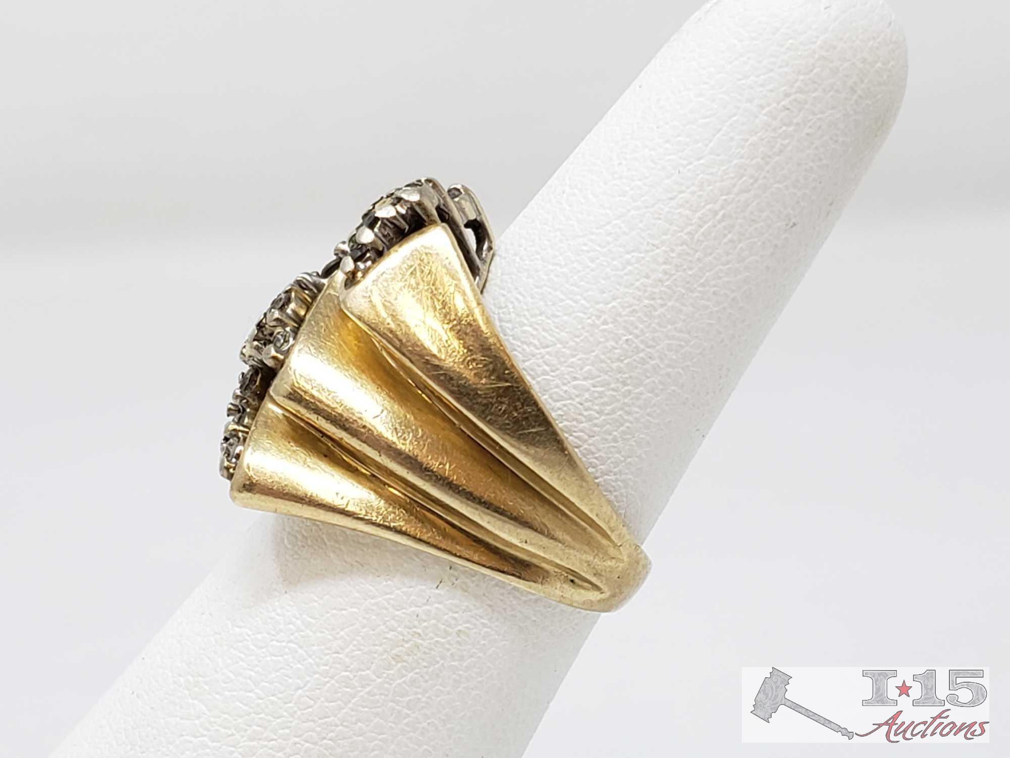 14k Gold Diamond Ring 7.g
