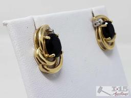 Pair of 14k Gold Diamond Earrings 3.6g