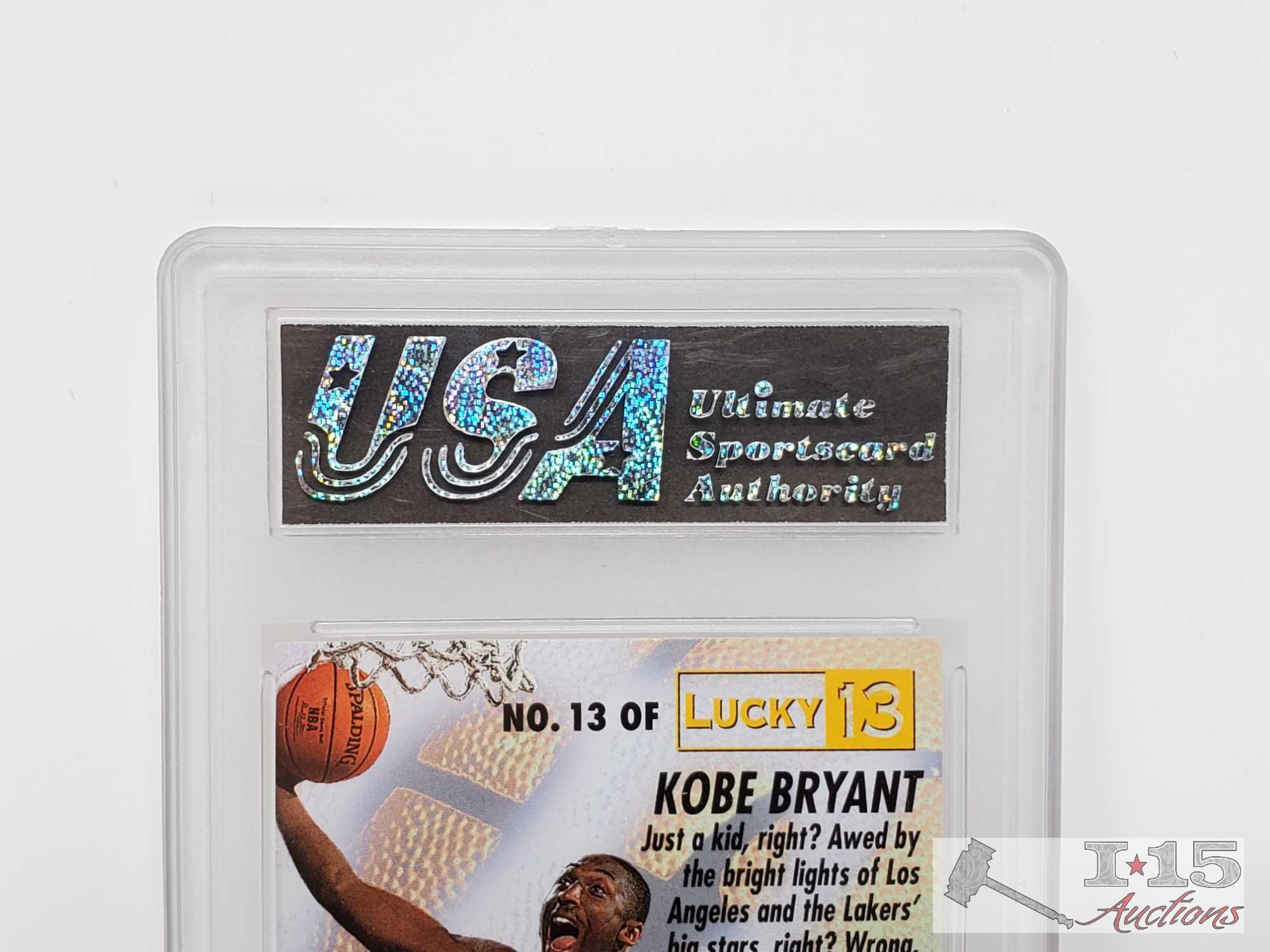 1996-97 Fleer Kobe Bryant Lucky 13 Card, 97 SPx Kobe Bryant Card