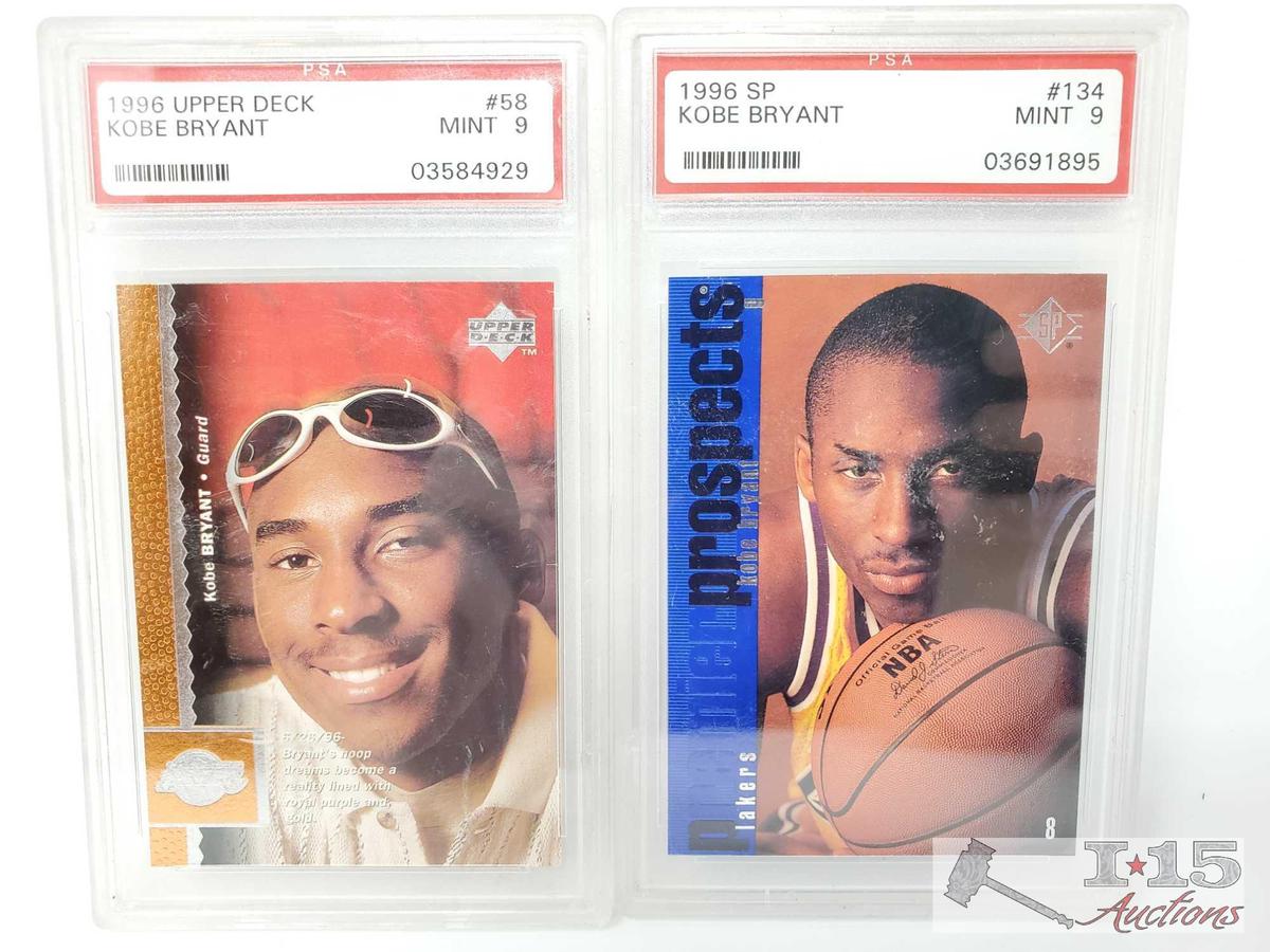 1996 Upper Deck #58 and 1996 SP #134 Kobe Bryant Cards