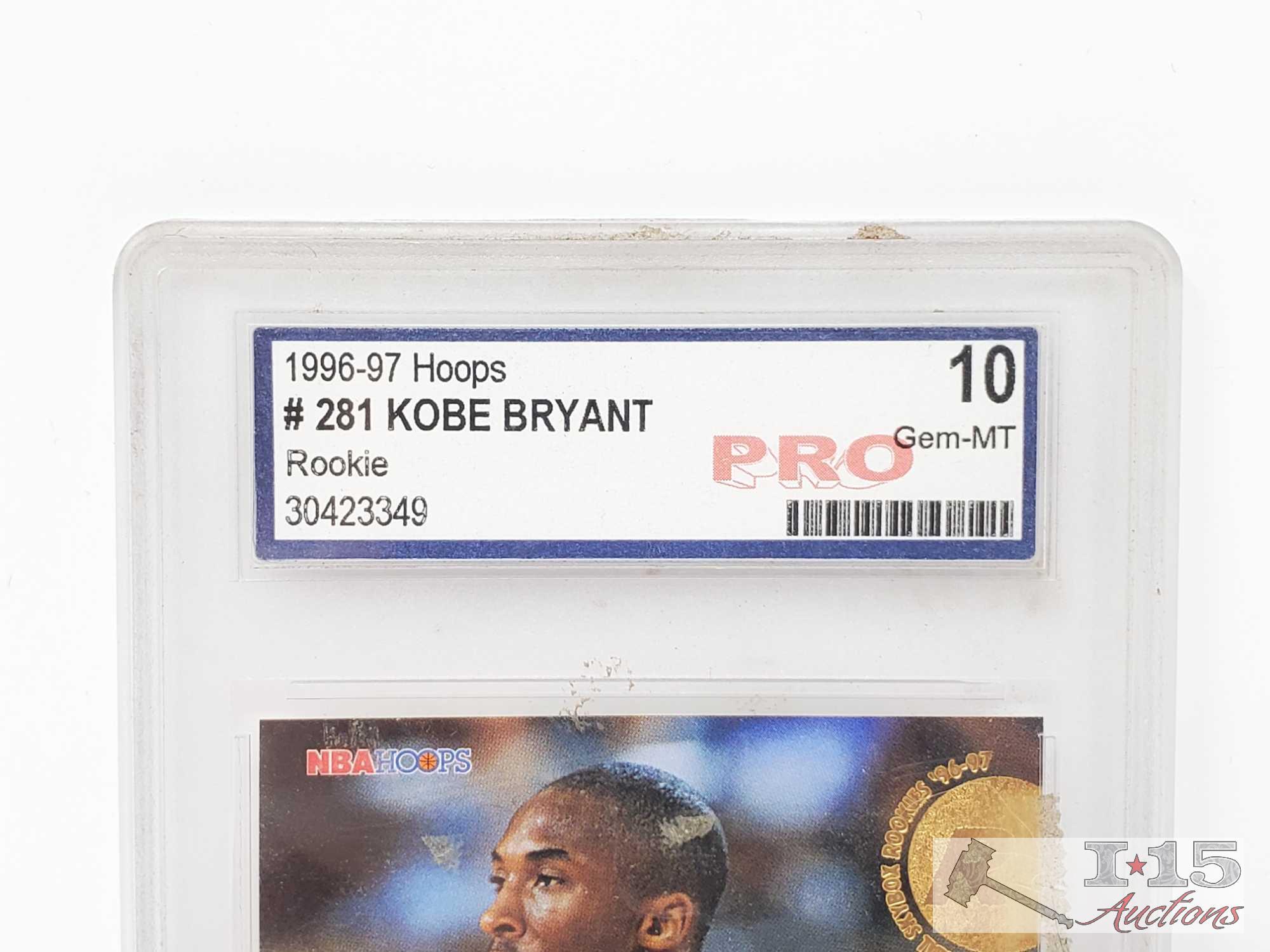 1996-97 Skybox Premium #55 and Hoops #281 Kobe Bryant Pro Graded Rookie Cards