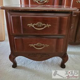 Dresser and 2 Night Stands with Brass Handles