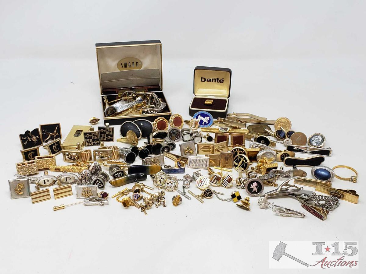 Cuff Links, Tie Clips, Tie Pins