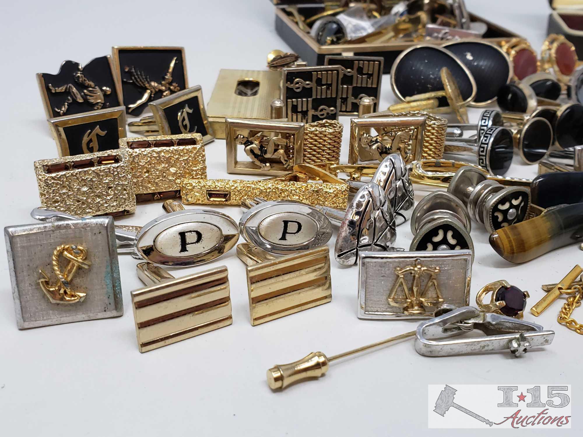 Cuff Links, Tie Clips, Tie Pins