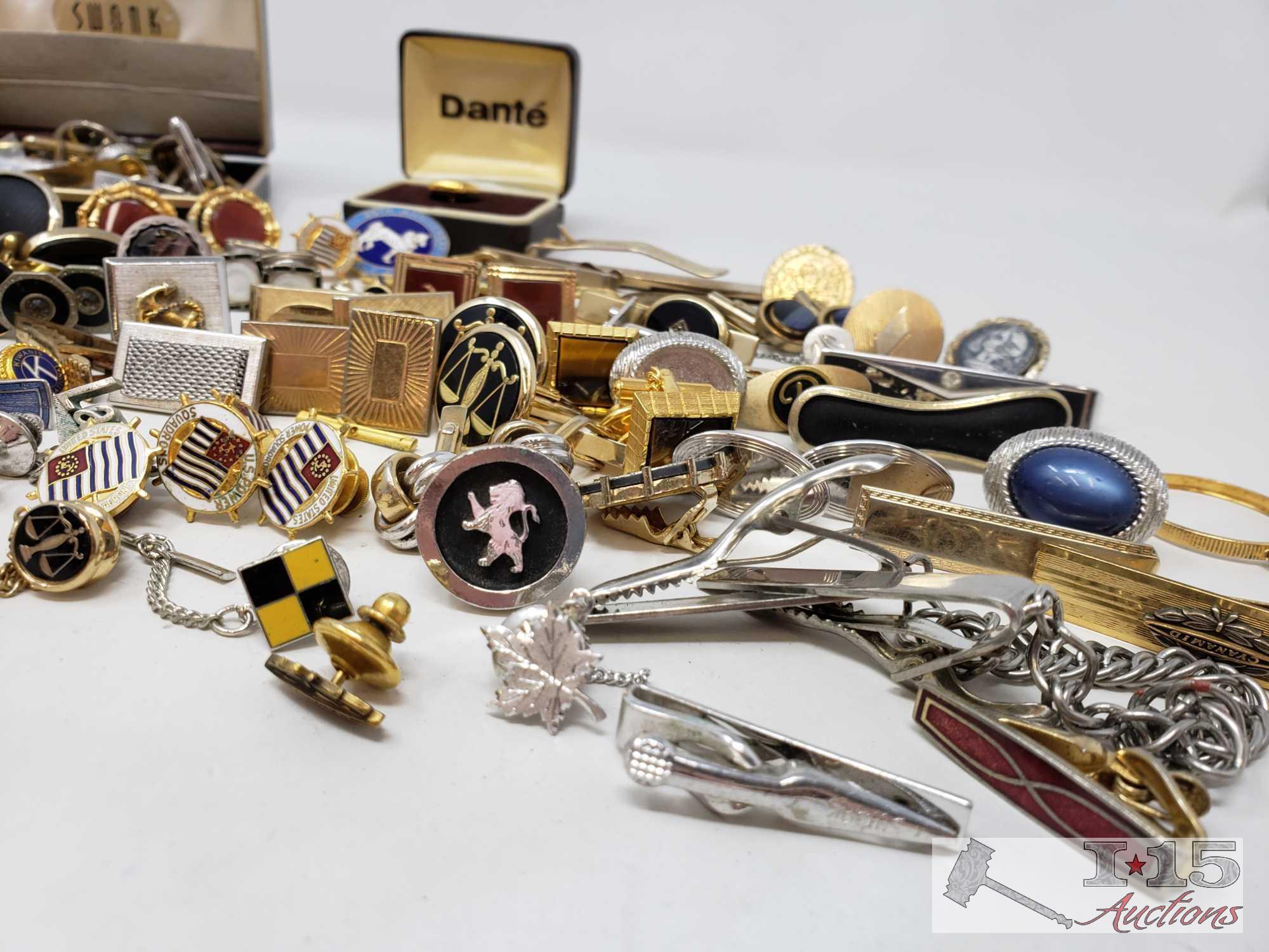 Cuff Links, Tie Clips, Tie Pins