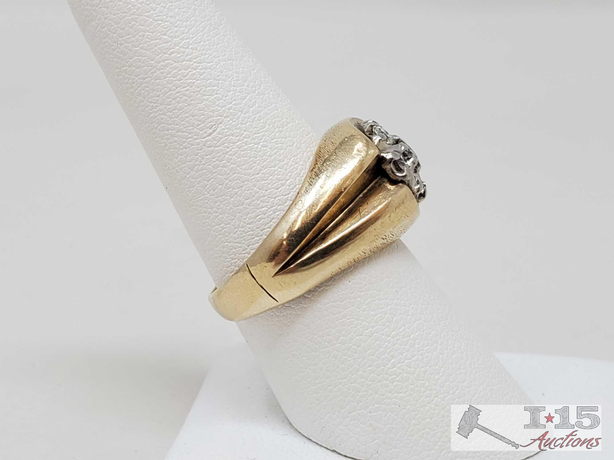 10k Gold Diamond Ring, 6.6g