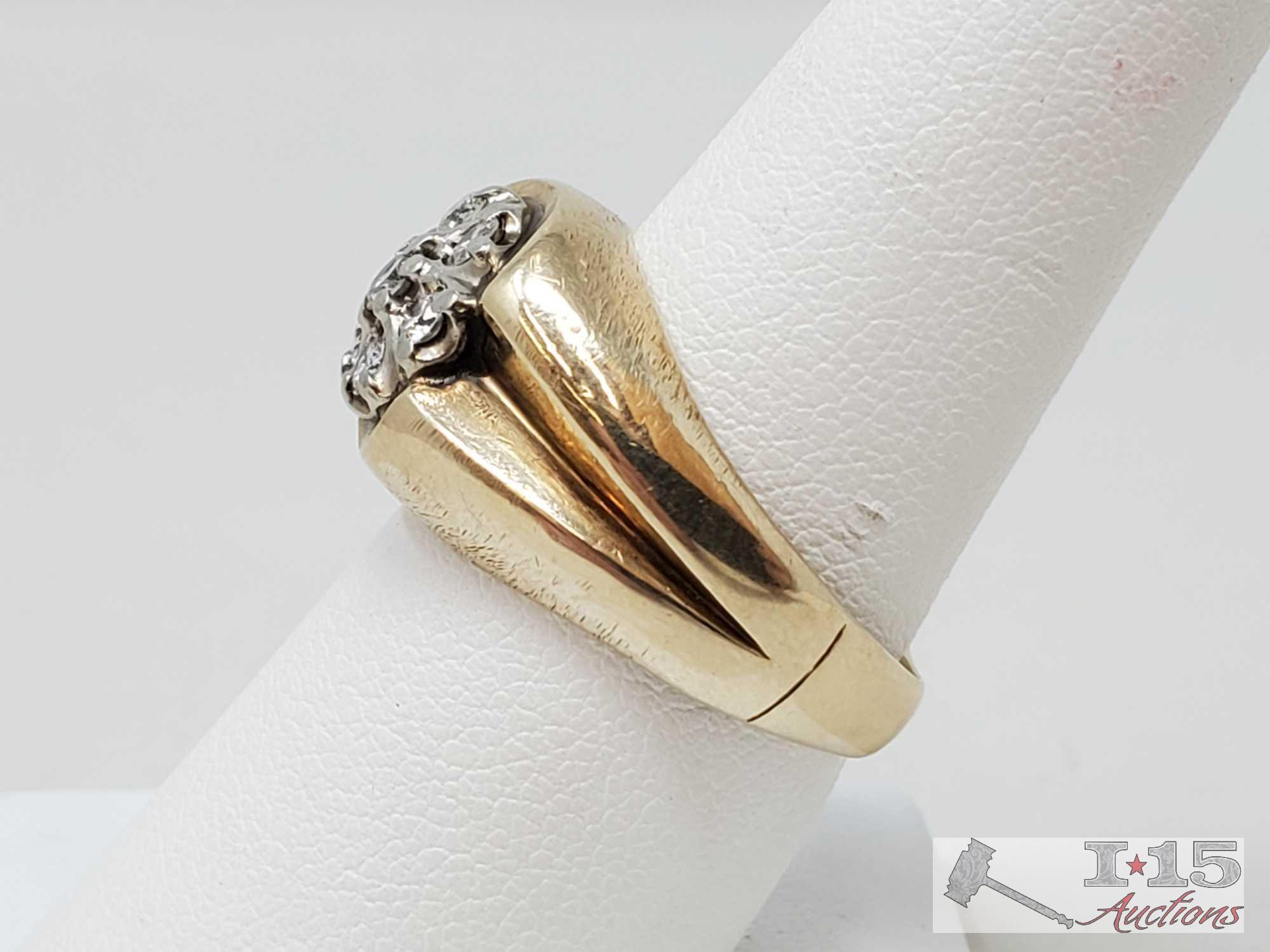 10k Gold Diamond Ring, 6.6g