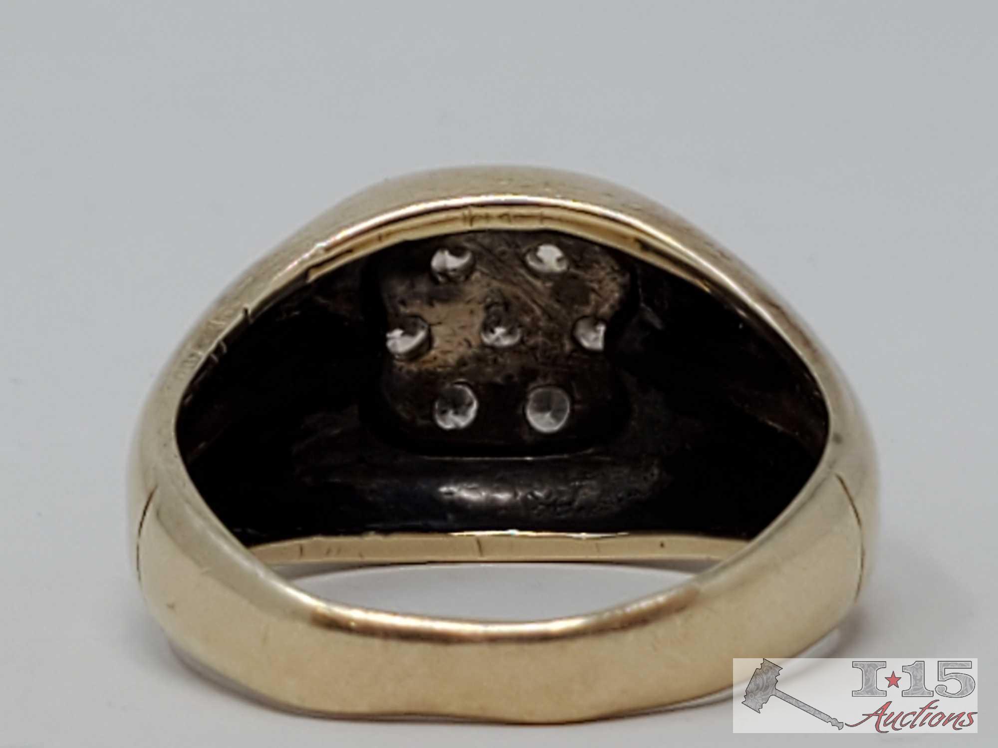 10k Gold Diamond Ring, 6.6g