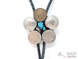 2 Bolo Ties With Sterling Silver And Turquoise