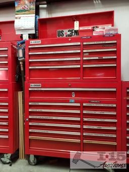 US General 2 Piece 21 Drawer Tool Box With Tools