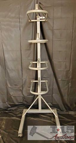 4-Tier Steel Saddle Rack on Wheels with Wheel Locks