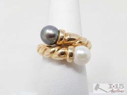 14k Gold Ring With Pearls, 6.3g