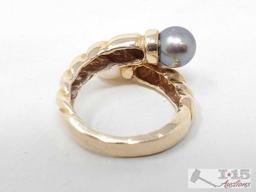 14k Gold Ring With Pearls, 6.3g