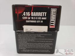 100 Rounds Of .416 Barrett - 395 GR 10.5 x 83mm