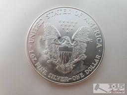 2 Silver Walking Liberty Coin And Silver Eagle Coin