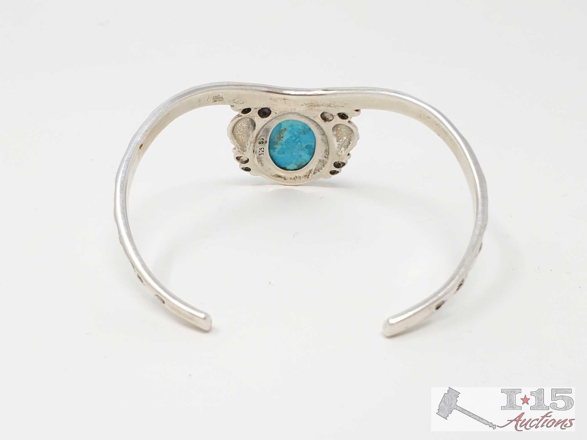 Sterling Silver Turquoise Native American Cuff