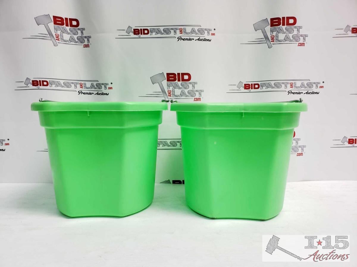Two (2) 20 Qrt. Flat back bucket, 11" tall. Made in USA.