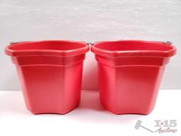NEW Two (2) 20 Qrt. Flat back bucket, 11" tall. Made in USA.