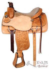 NEW 16" Circle S Rope Saddle with alligator print seat. warrantied for roping