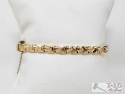 14k Gold Bracelet With Diamonds, 19.9g