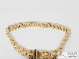 14k Gold Bracelet With Diamonds, 19.9g