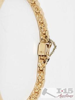 14k Gold Bracelet With Diamonds, 19.9g