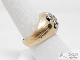 14k Gold Ring With Diamonds, 10.2g