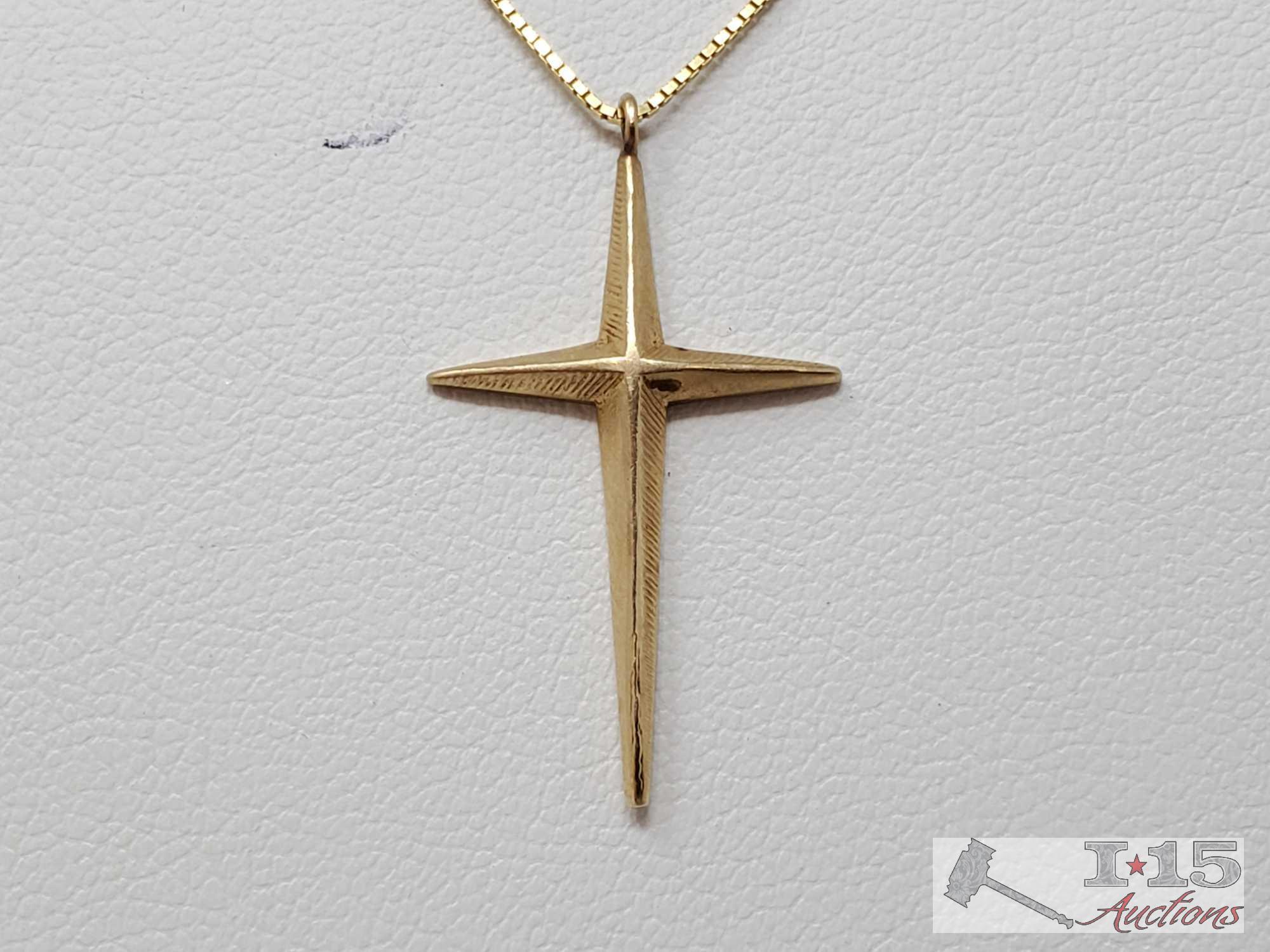 14k Gold Chain And Pendant, 2.5g