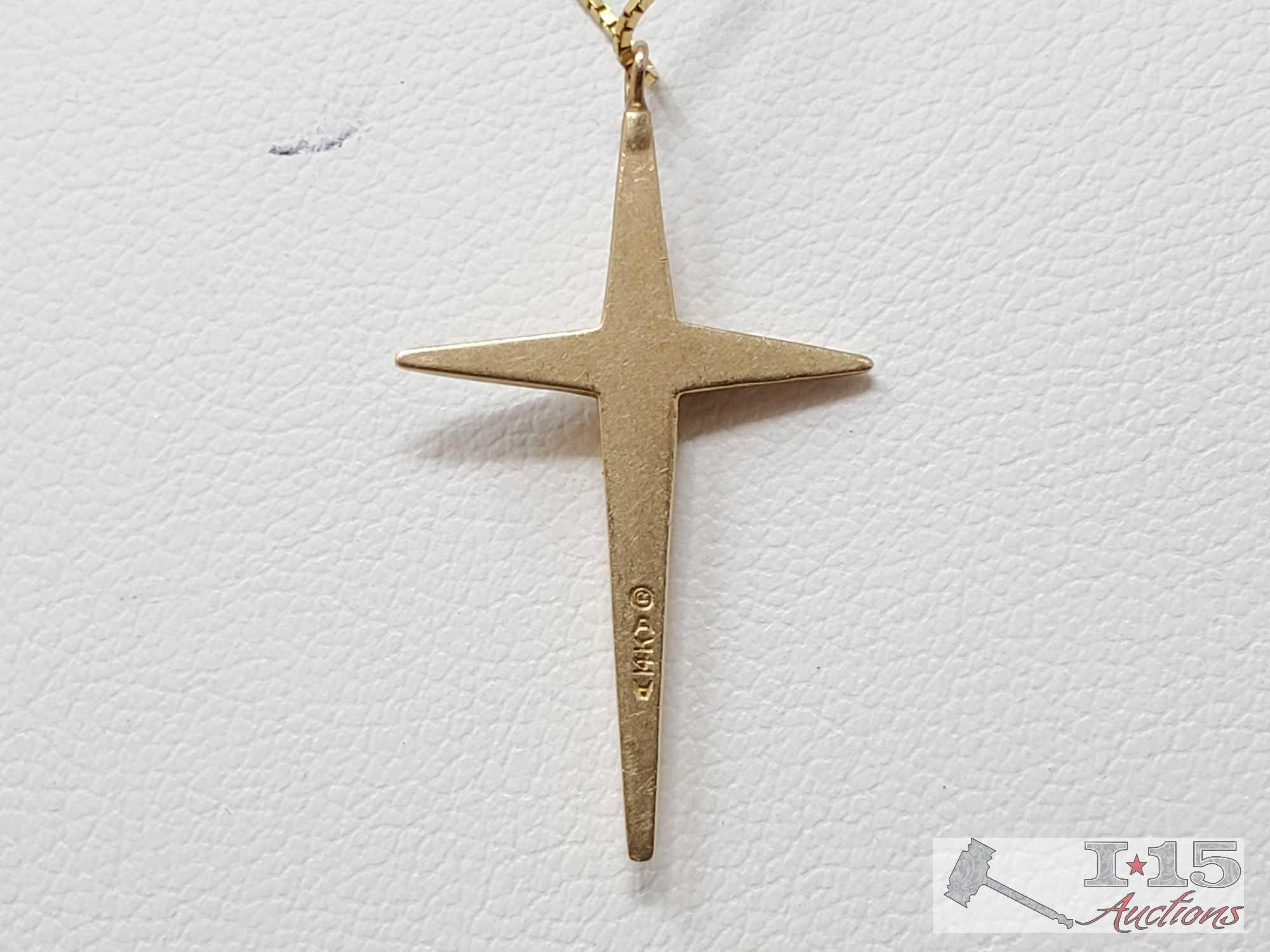14k Gold Chain And Pendant, 2.5g