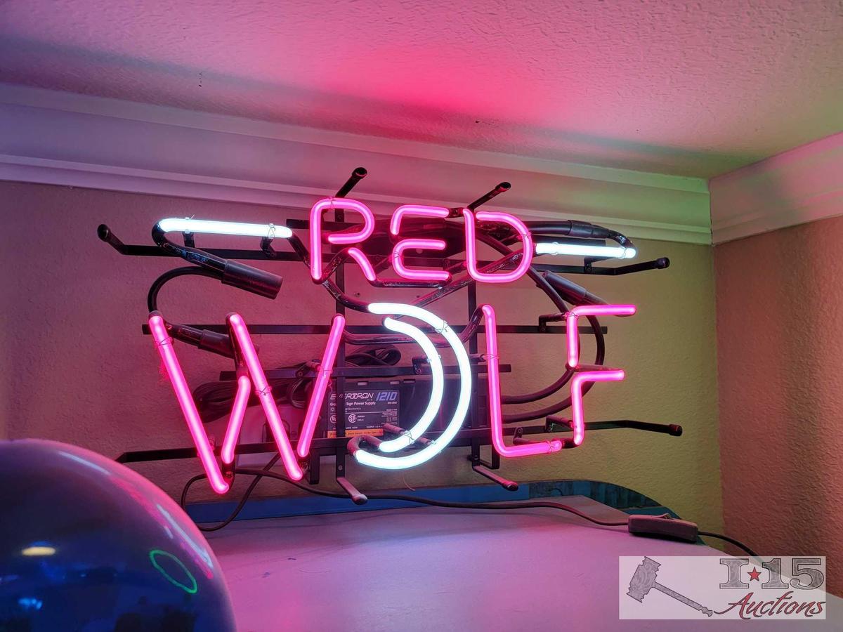 Red Wolf Neon Sign