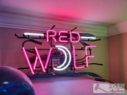 Red Wolf Neon Sign