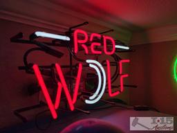 Red Wolf Neon Sign