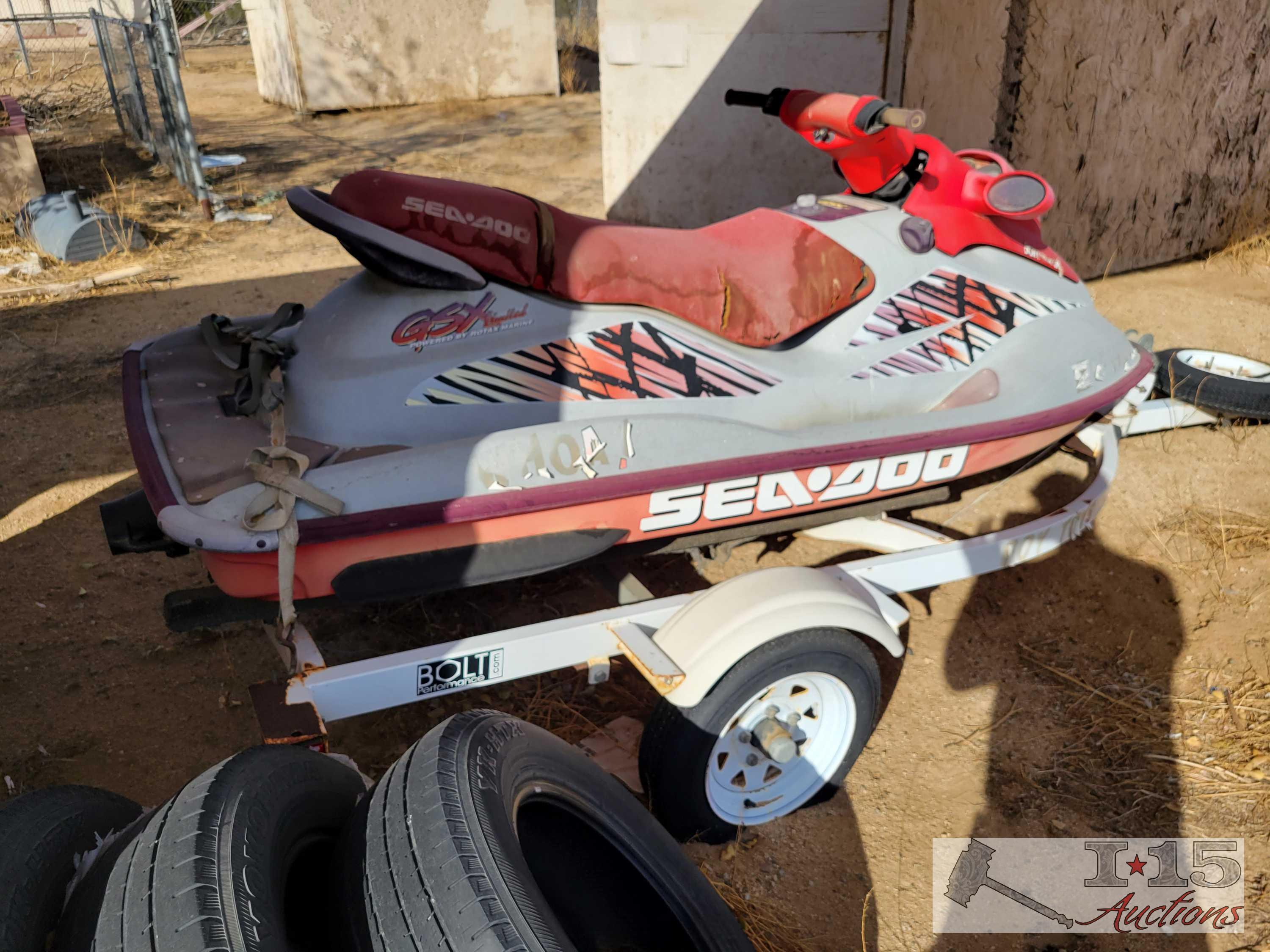 Single JetSki Trailer And Seadoo GSX Limited