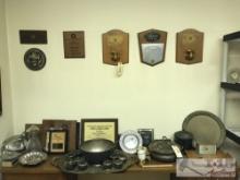 Steel Plated Dishes, Clock and Plaques