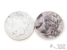 2 1922-D Silver Peace Dollars