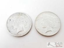 1923 And 1922-S Silver Peace Dollars