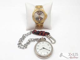 (2) Elgin Watch & Bull's Eye Westclox Pocket Watch