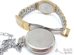 (2) Elgin Watch & Bull's Eye Westclox Pocket Watch