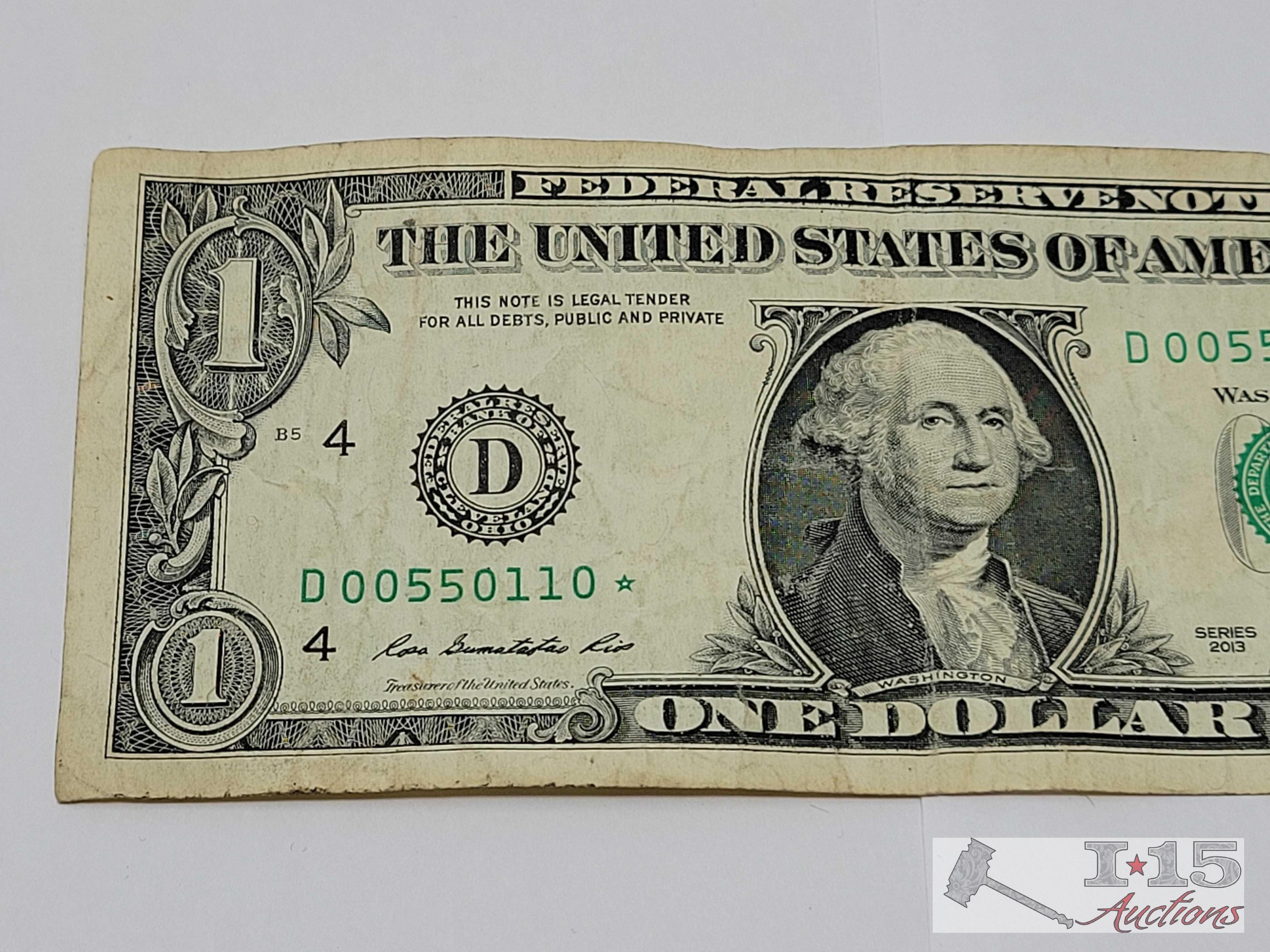 2013 $1 U.S. Star Note