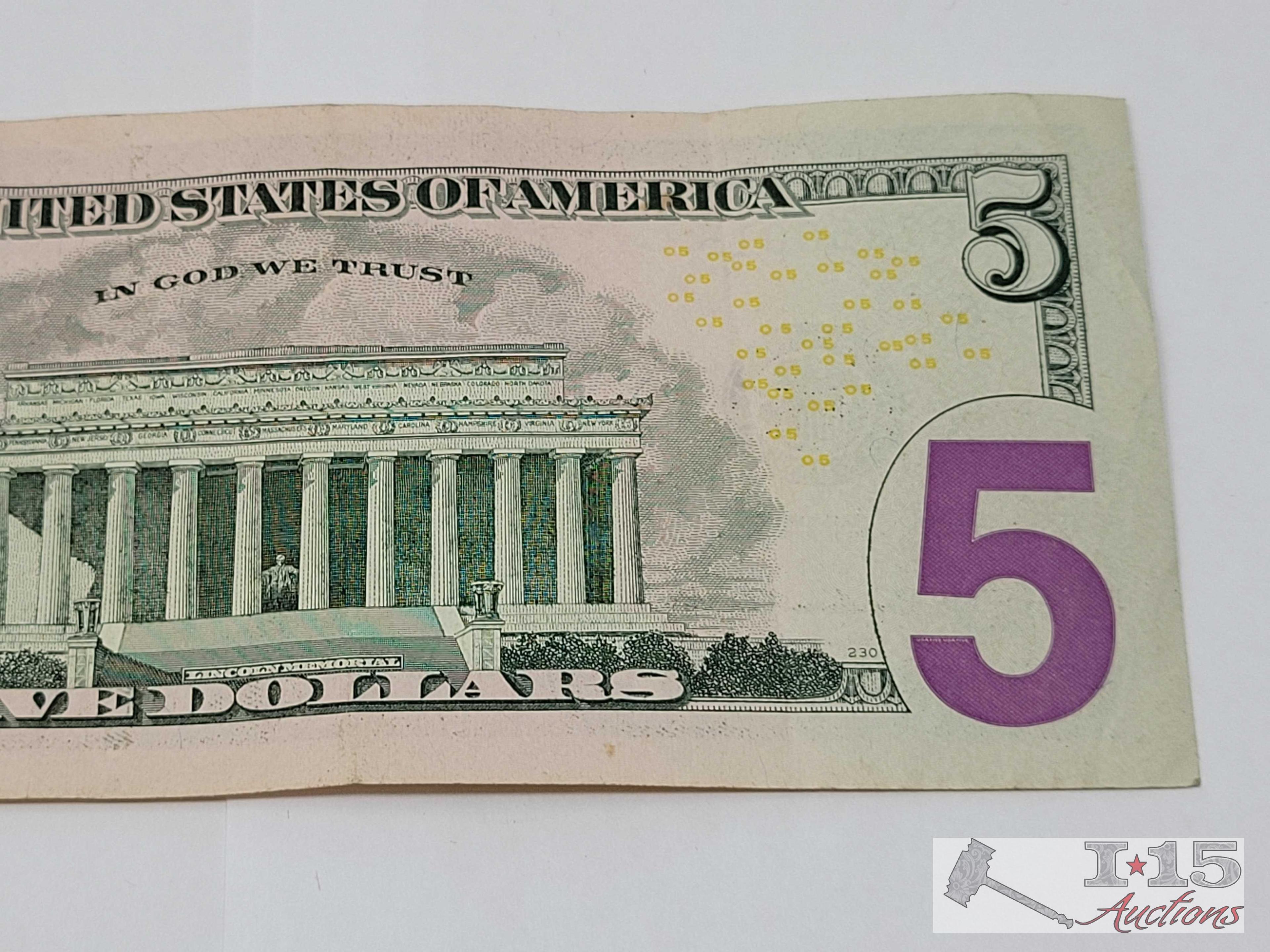 2013 $5 & $10 U.S Bank Notes