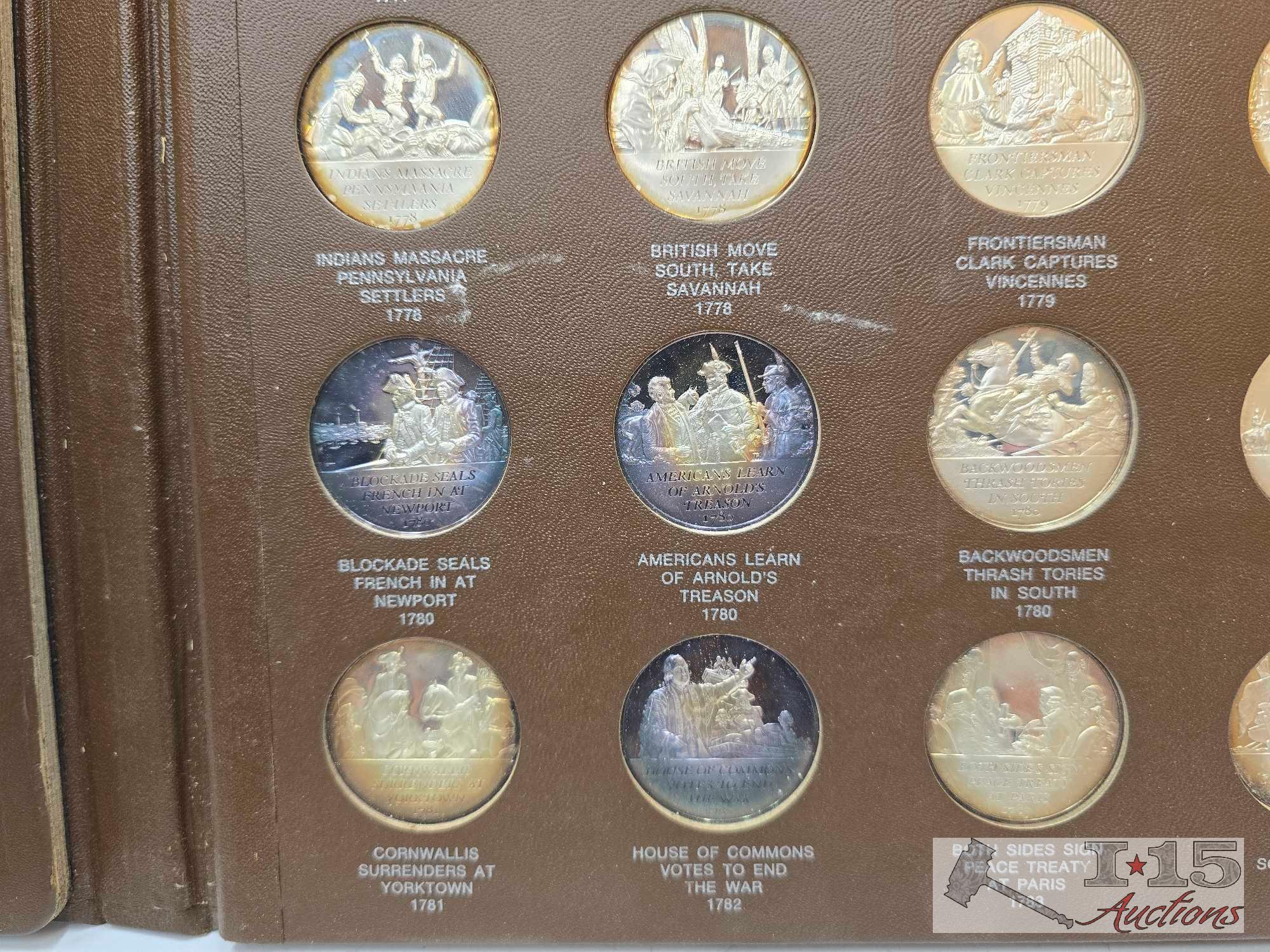 Sterling Silver Franklin Mint History of The American Revolution Proof Set Album