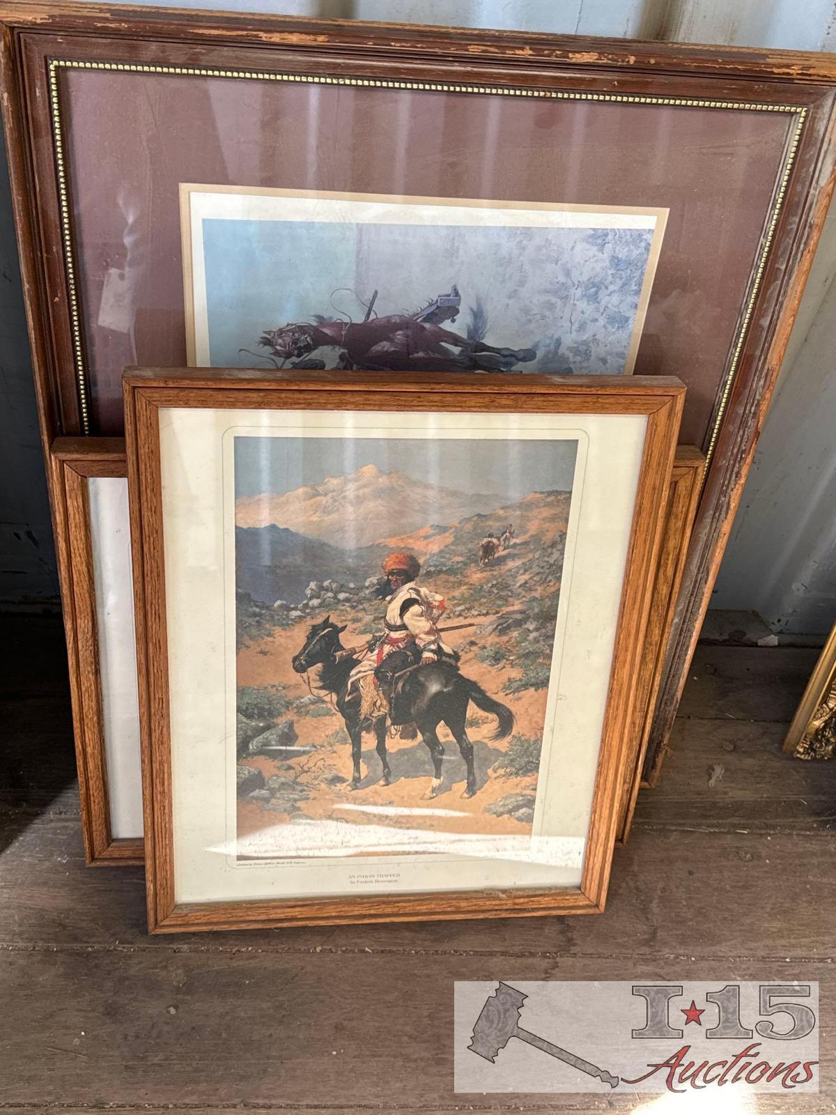 (3) Framed Wall Art By Frederic Remington