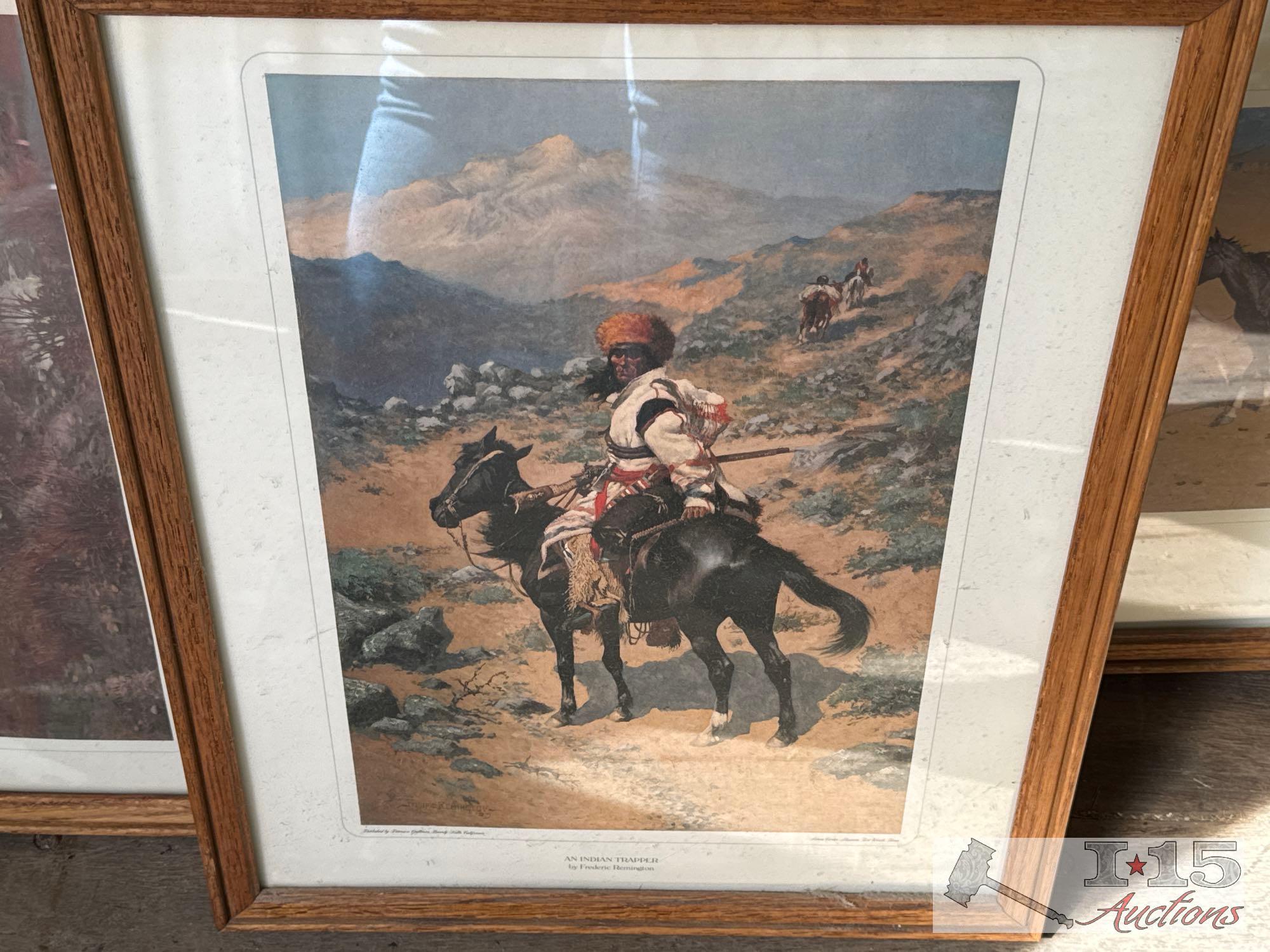 (3) Framed Wall Art By Frederic Remington