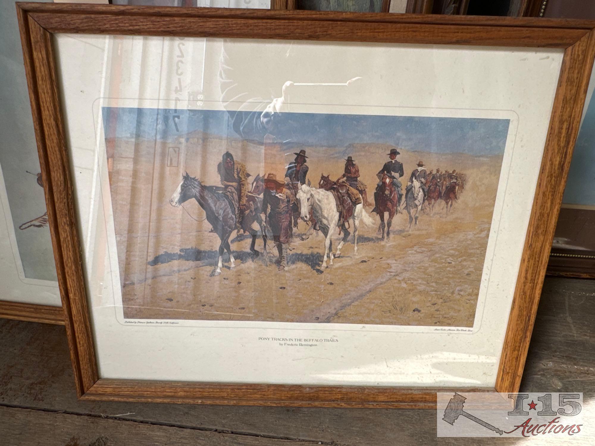 (3) Framed Wall Art By Frederic Remington